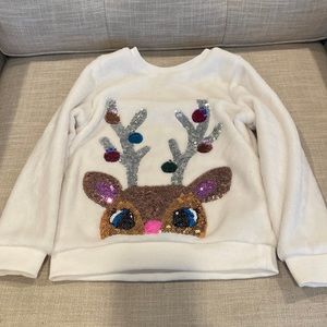 Adorable reindeer girls sweater